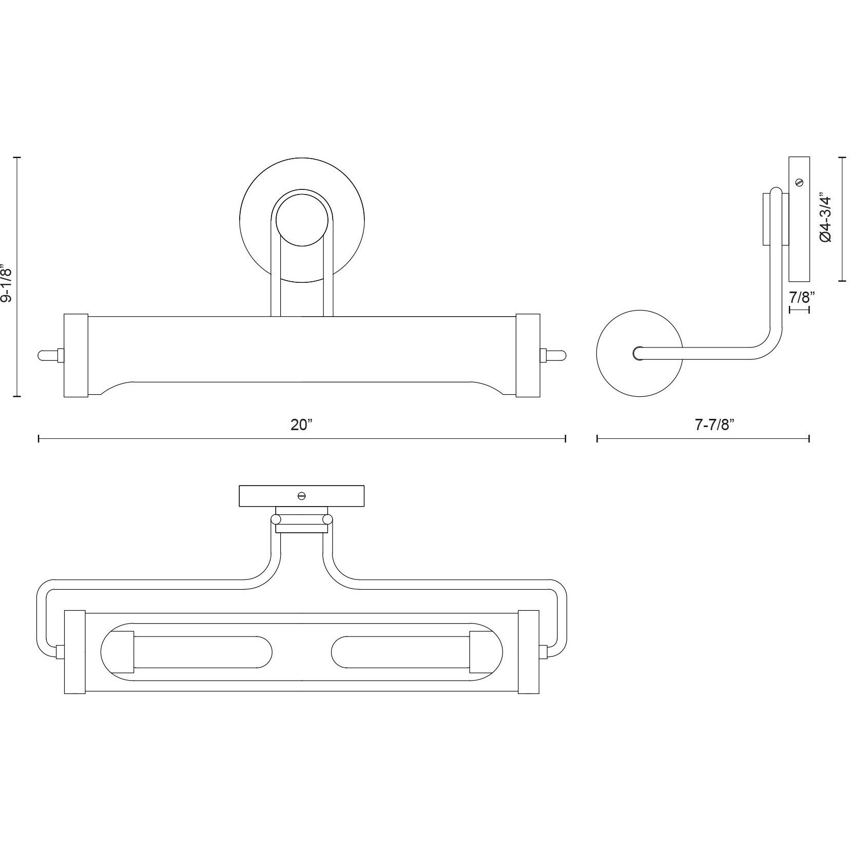 Wynwood 240 watt 20 inch Vintage Brass Wall/Picture Light Wall Light