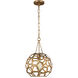 AH by Alexa Hampton Feccetta 1 Light 11 inch Antique Gild Pendant Ceiling Light