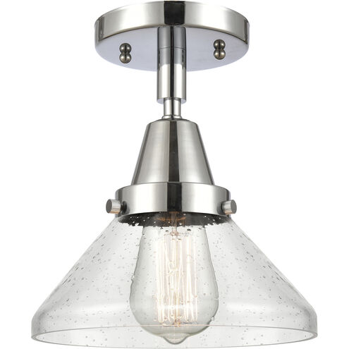 Franklin Restoration Caden LED 8 inch Polished Chrome Flush Mount Ceiling Light in Seedy Glass