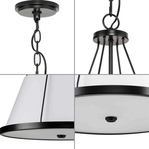 Saffert 3 Light 22 inch Matte Black Pendant Ceiling Light, Design Series