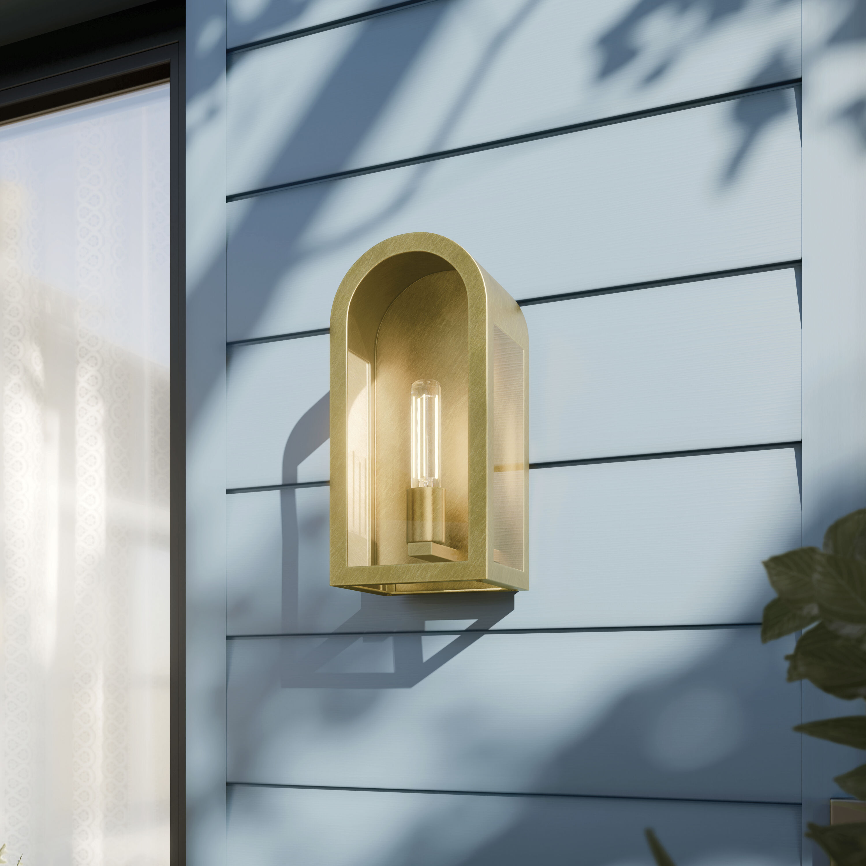Marea 1 Light 13 inch Natural Brass Outdoor Wall Light