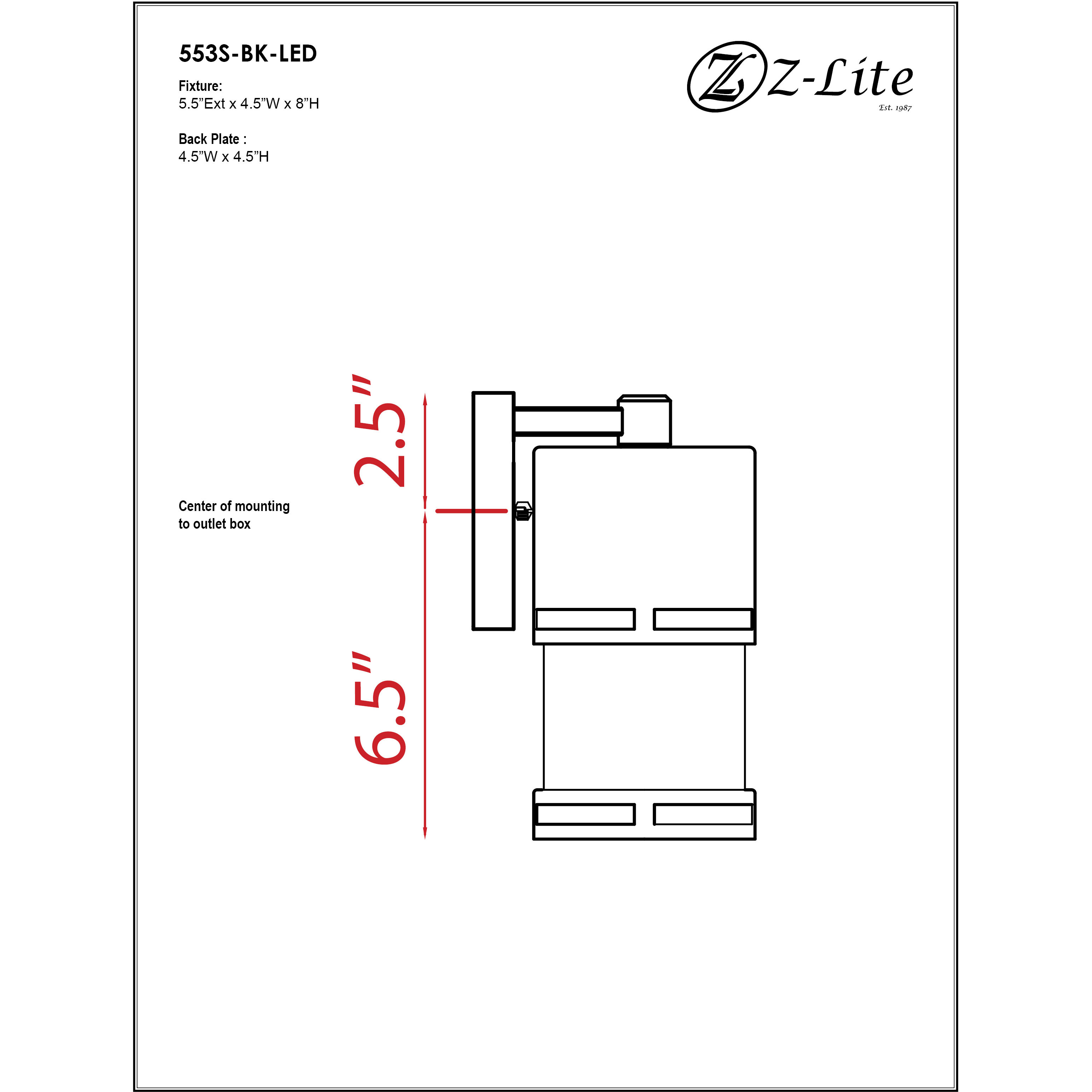 Luminata LED 8.88 inch Black Outdoor Wall Light