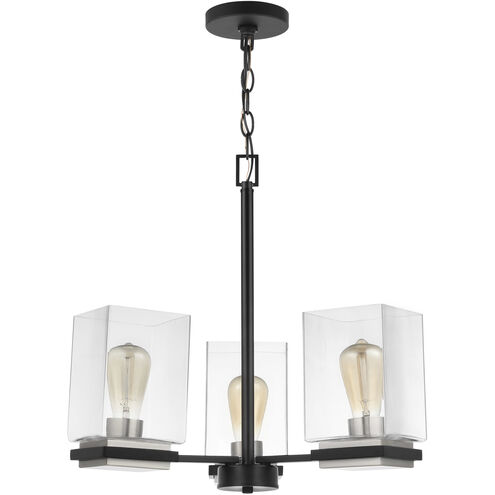 Crossroads 3 Light 21.13 inch Matte Black Chandelier Ceiling Light