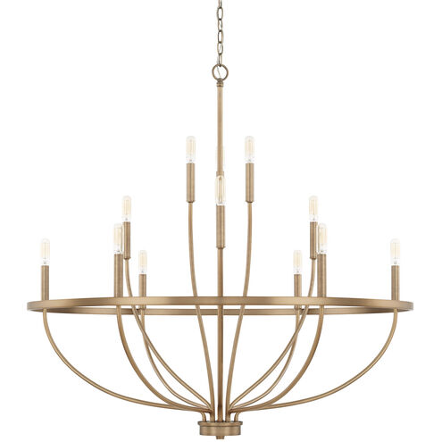 Greyson 12 Light 40 inch Aged Brass Chandelier Ceiling Light