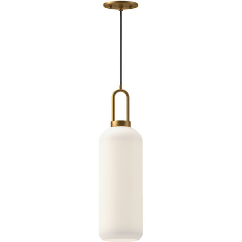Alora Mood Soji 1 Light 6 inch Aged Gold Pendant Ceiling Light in Opal Glass