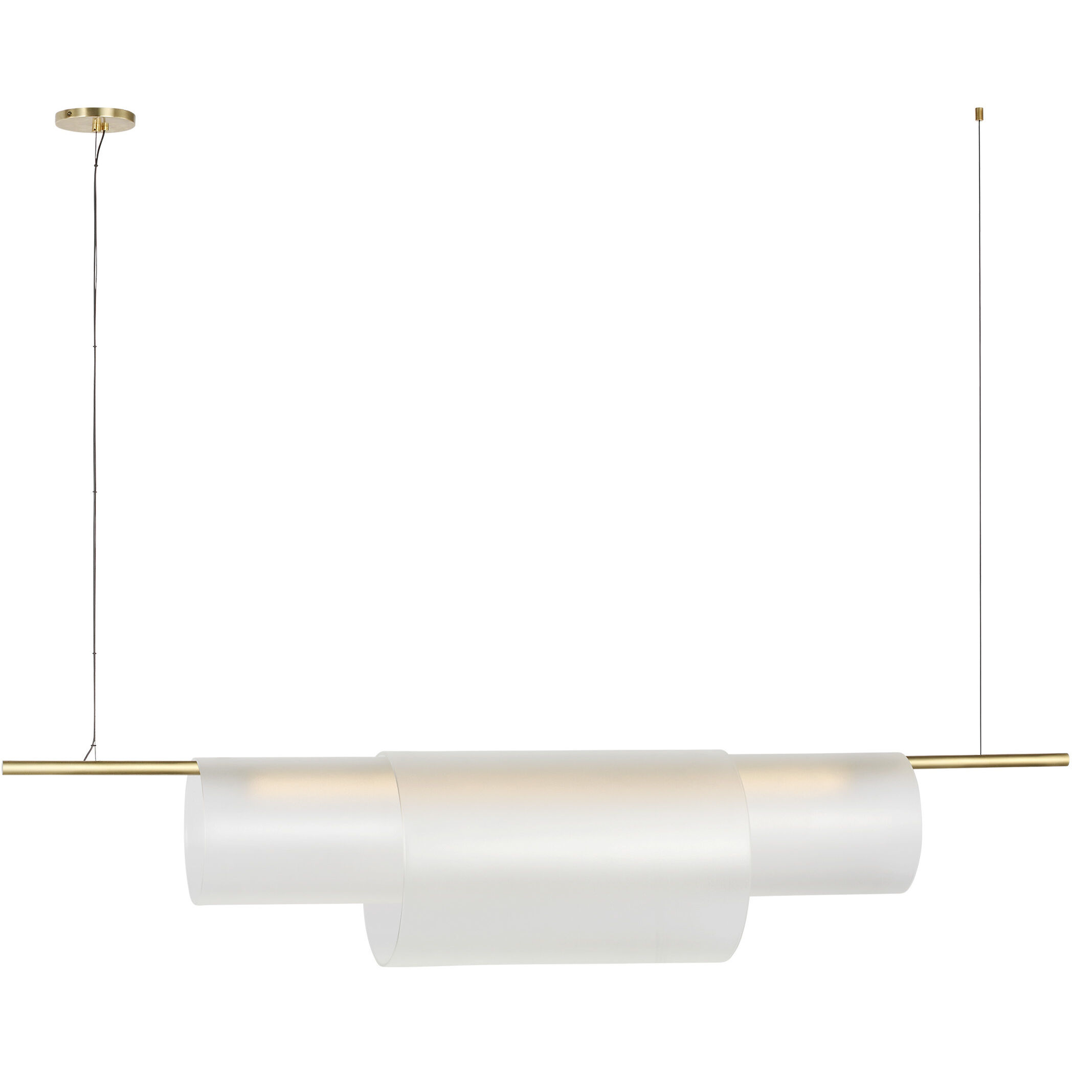 Peter Bristol Trace LED 60 inch Hand-Rubbed Antique Brass Double Linear Chandelier Ceiling Light