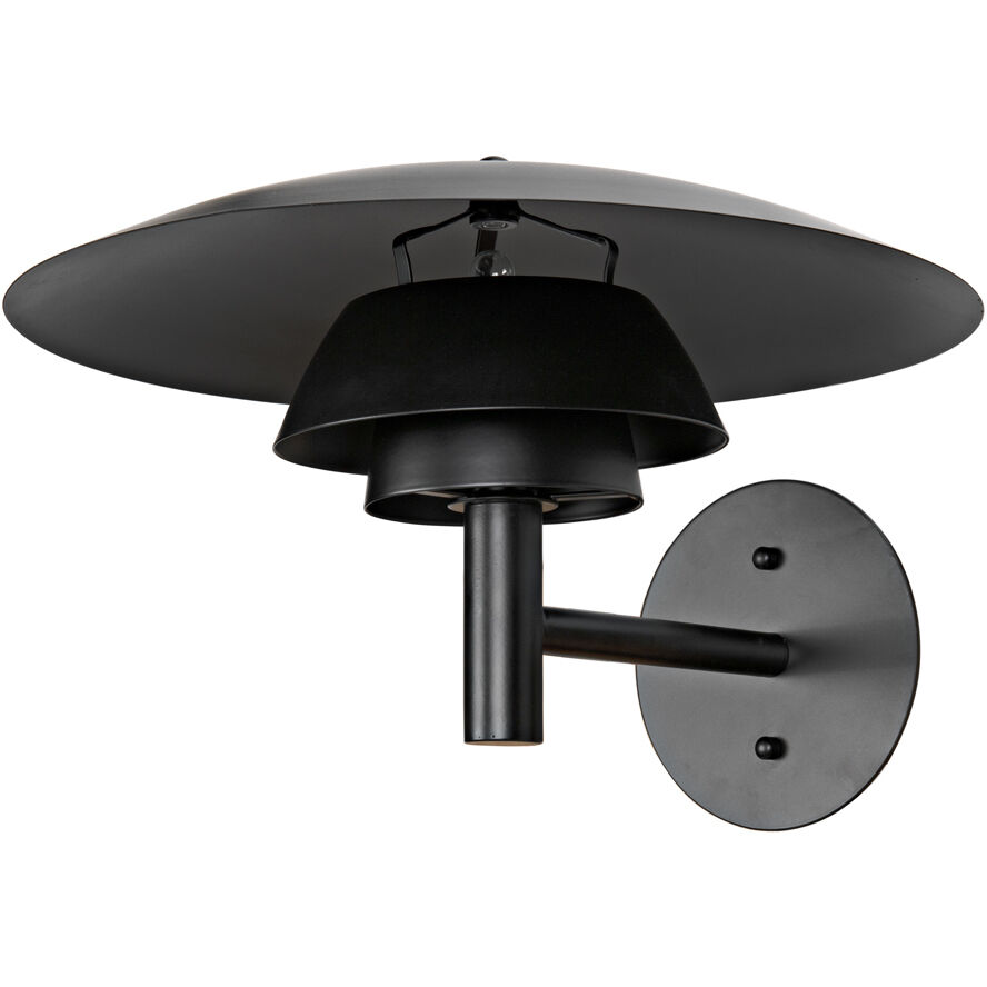 Caprese 1 Light 10 inch Matte Black Sconce Wall Light
