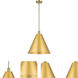 Ballston Cone LED 16 inch Satin Gold Pendant Ceiling Light