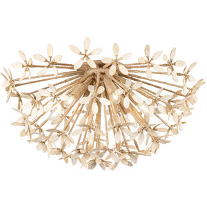 Corfu 6 Light 30 inch Ivory Coco Semi Flush Ceiling Light