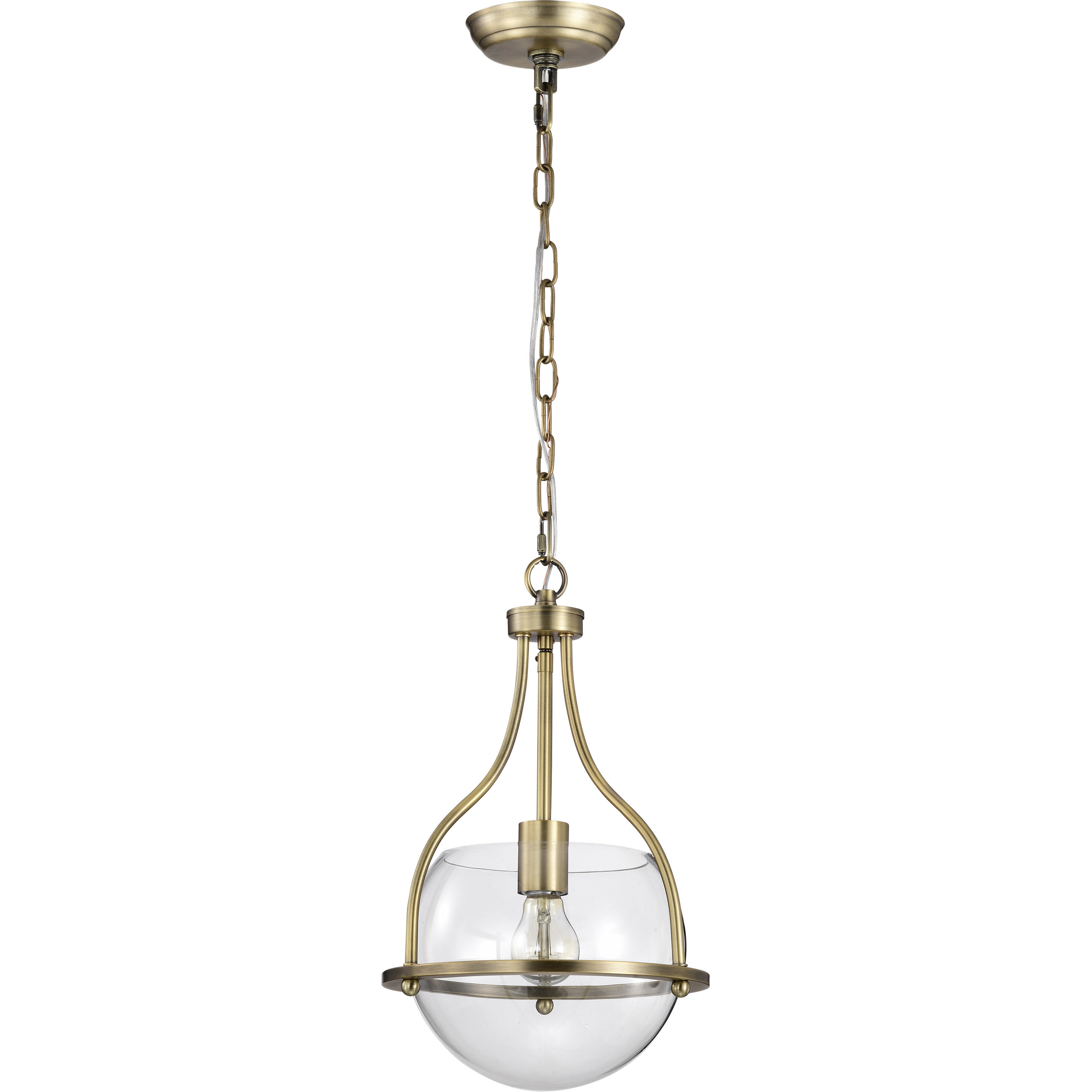 Amado 1 Light 10 inch Vintage Brass Pendant Ceiling Light