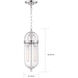 Fathom 2 Light 6 inch Polished Nickel and Clear Pendant Ceiling Light