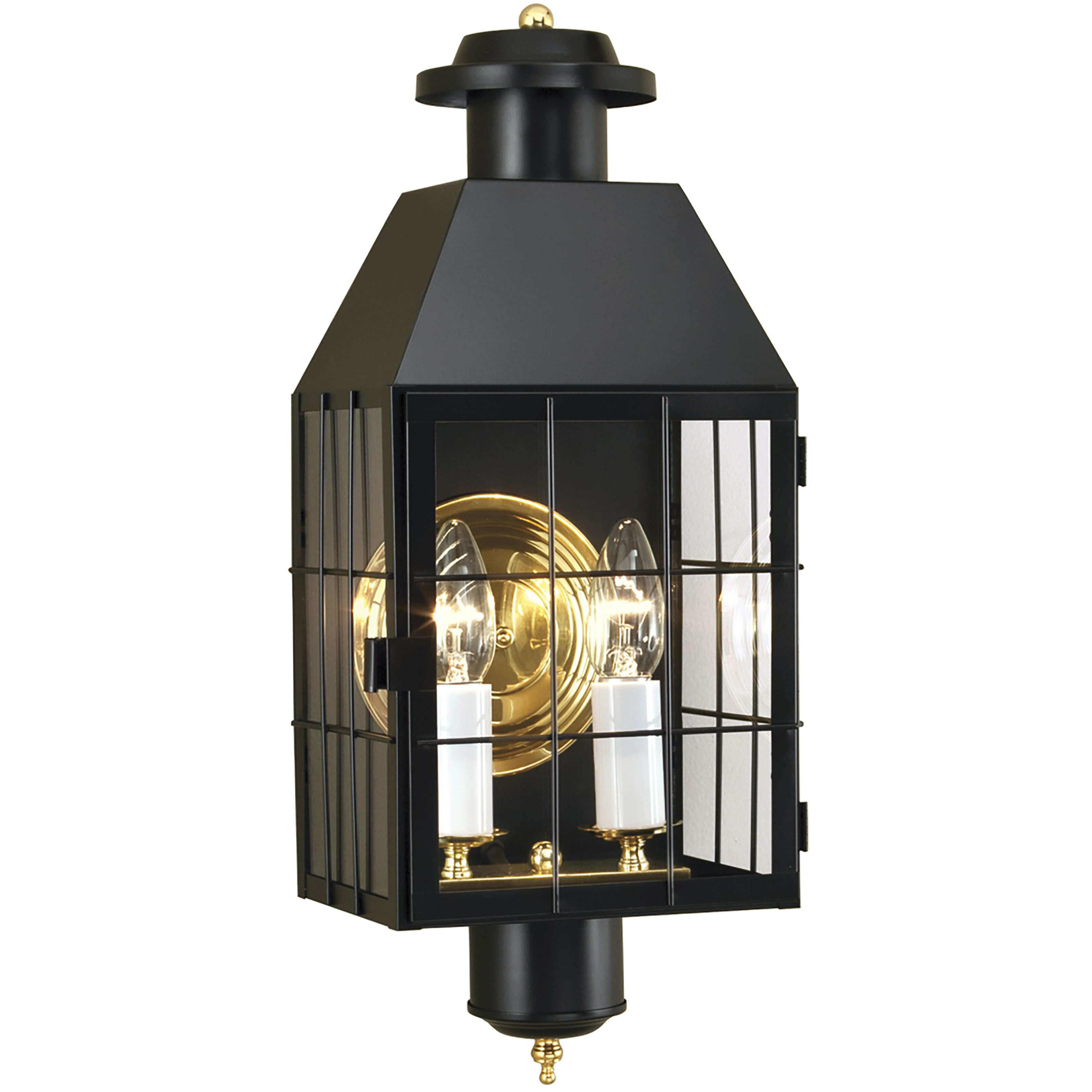 American Heritage 2 Light 21.75 inch Black Outdoor Wall Sconce