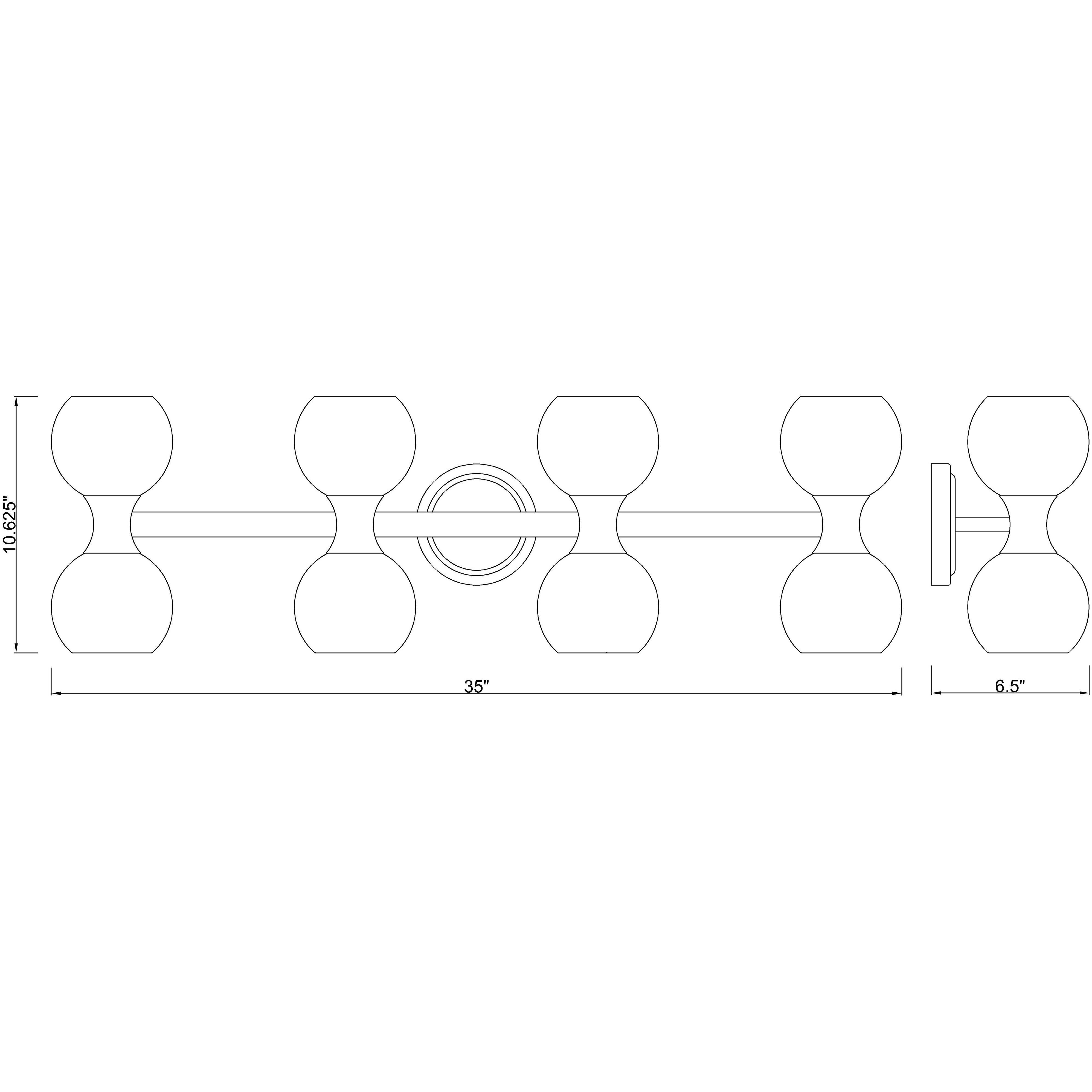 Artemis 8 Light 35 inch Chrome Vanity Wall Light