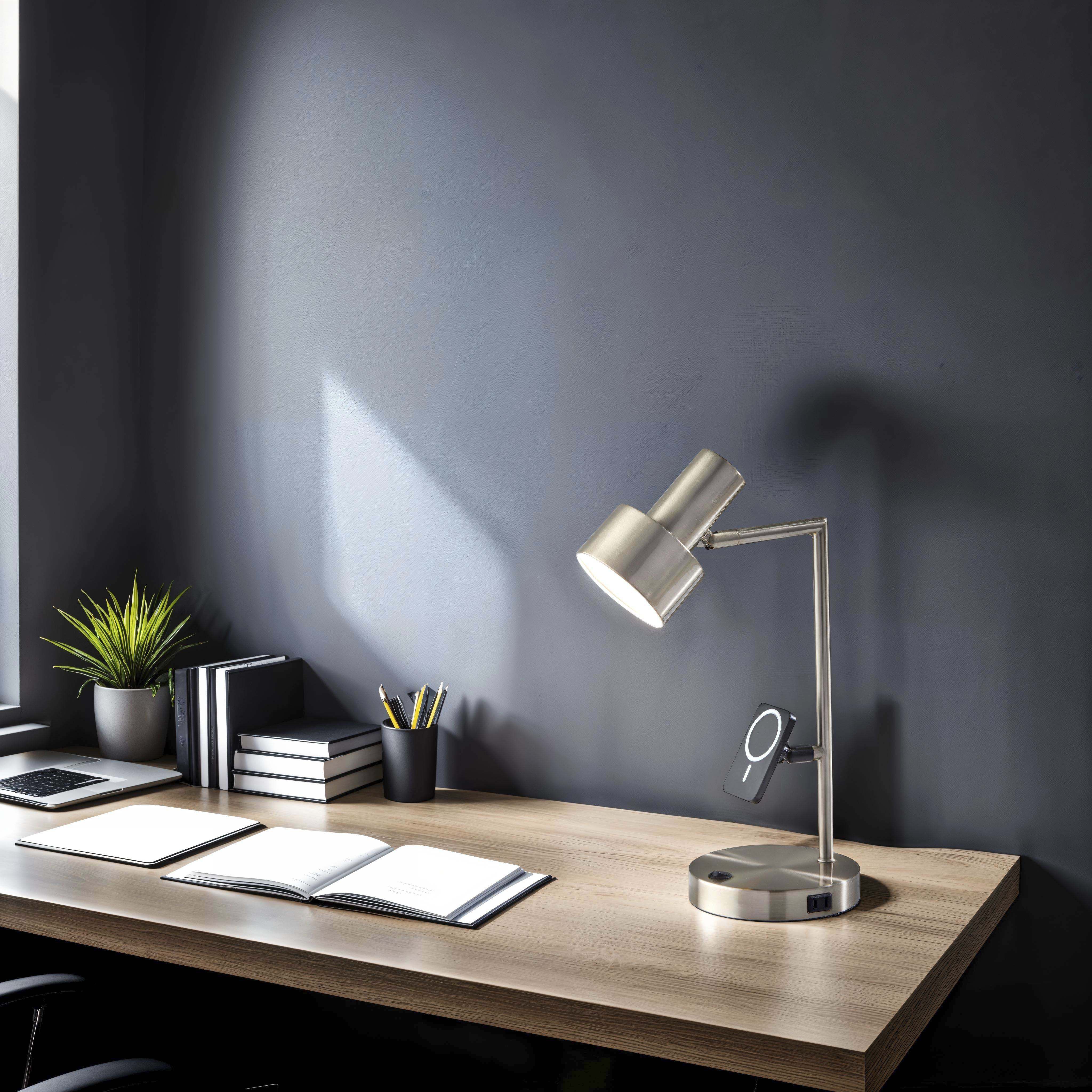 Rowe 19 inch 60.00 watt Brushed Steel Supercharger Desk Lamp Portable Light