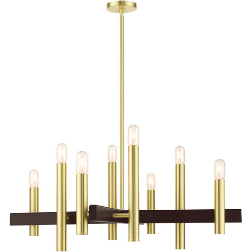 Helsinki 8 Light 38 inch Satin Brass Chandelier Ceiling Light