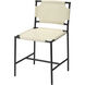 Asher Off White Leather & Black Forged Iron Dining Chair