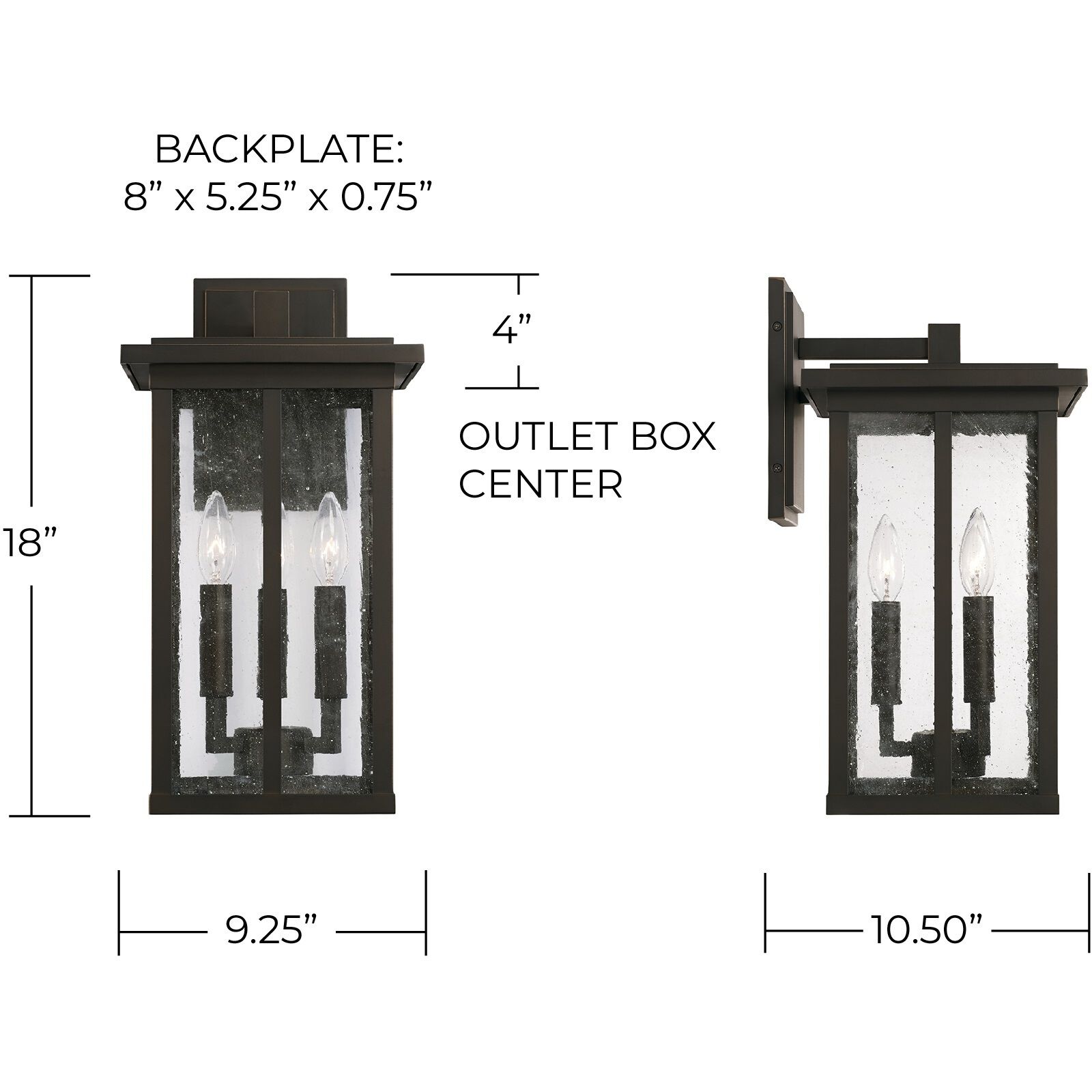 Barrett 3 Light 18 inch Oiled Bronze Outdoor Wall Lantern