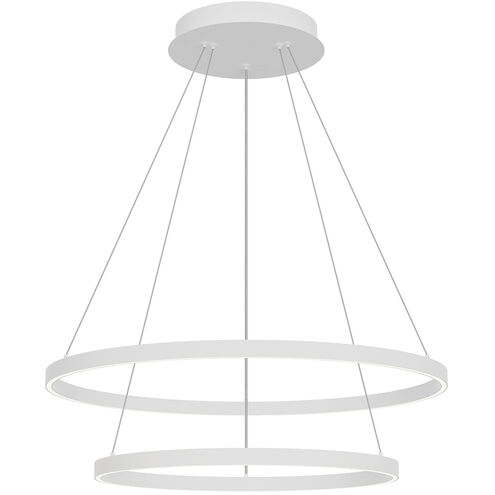 Cerchio LED 31.5 inch White Chandelier Ceiling Light