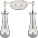Downtown Urban Owego 2 Light 15.5 inch Satin Nickel Bath Vanity Light Wall Light in Light Smoke Glass