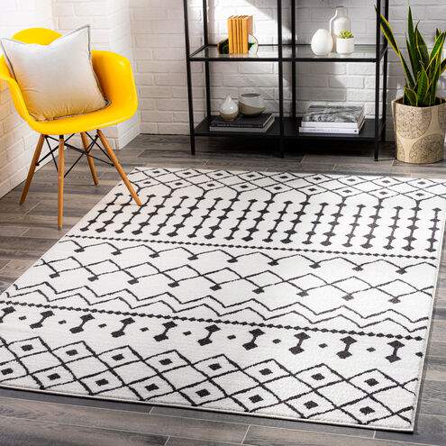 Moroccan Shag 122.05 X 94.49 inch Black/White/Charcoal/Off-White Machine Woven Rug in 8 x 10, Rectangle