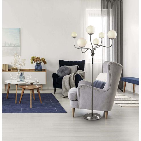 Phoebe 64 inch 2 watt Brushed Steel Floor Lamp Portable Light