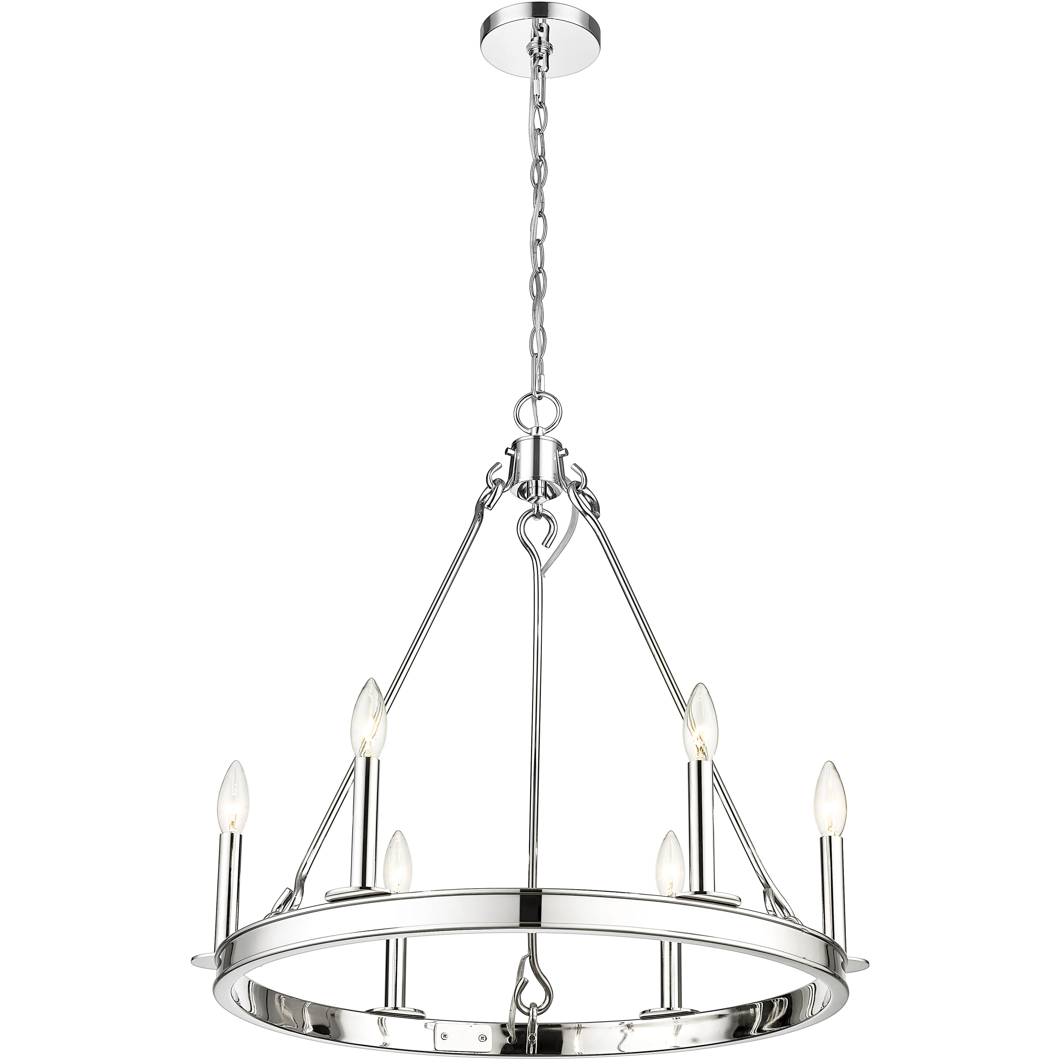 Barclay 6 Light 25 inch Polished Nickel Chandelier Ceiling Light