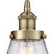 Edison Cone 1 Light 6 inch Antique Brass Mini Pendant Ceiling Light