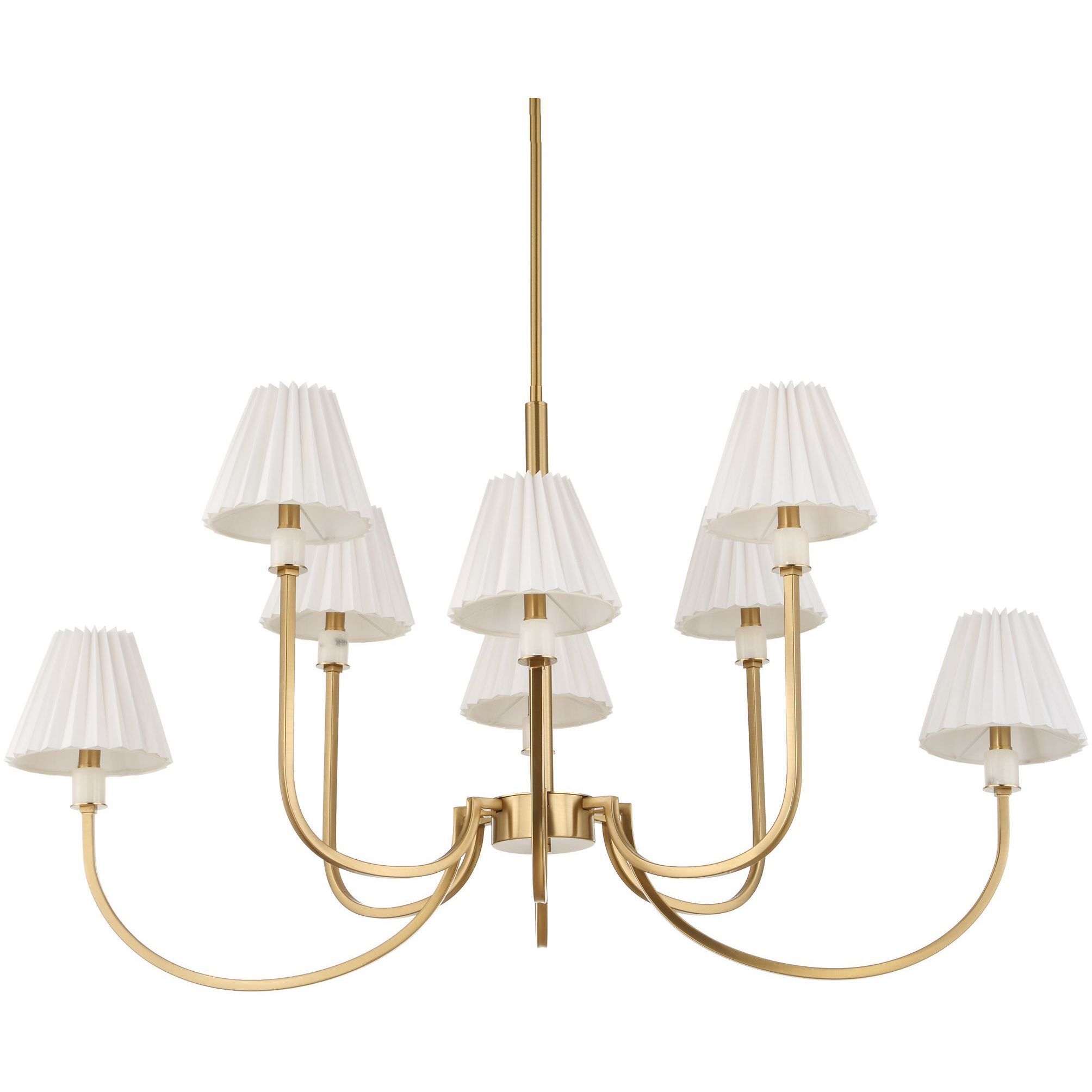 Poppins 8 Light 45 inch Warm Brass Chandelier Ceiling Light