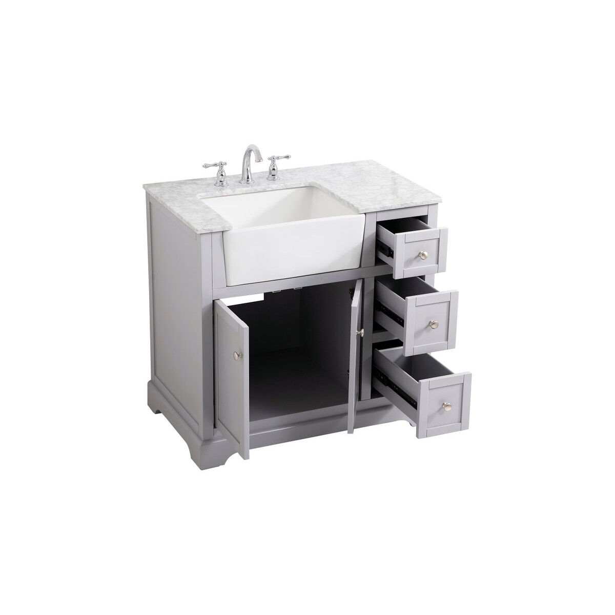 Franklin 36 X 22 X 35 inch Grey Bathroom Vanity Cabinet