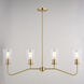 Beverly LED 36 inch Muted Brass Linear Chandelier Ceiling Light