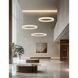 Alabaster Rocks Collection - Medley Family LED 52 inch Brushed Brass and Alabaster Rocks Pendant Ceiling Light in 52" D x 52" W x 3.5" H, EVOLV