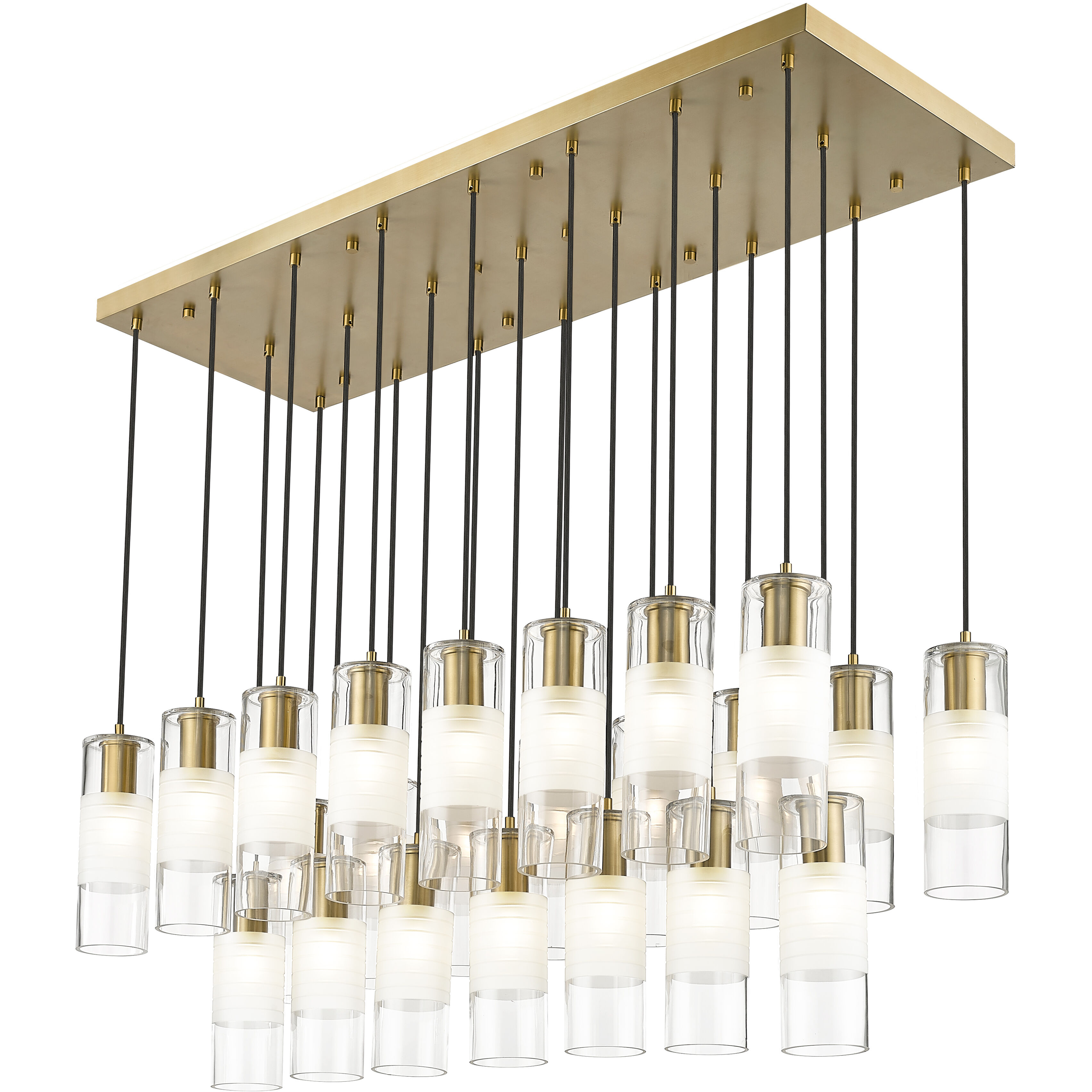 Alton 23 Light 54 inch Modern Gold Linear Chandelier Ceiling Light