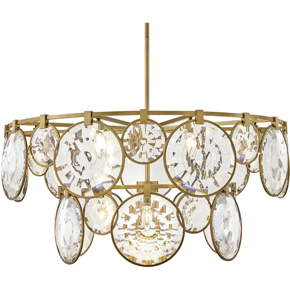 Nala LED 40 inch Heritage Brass Chandelier Ceiling Light