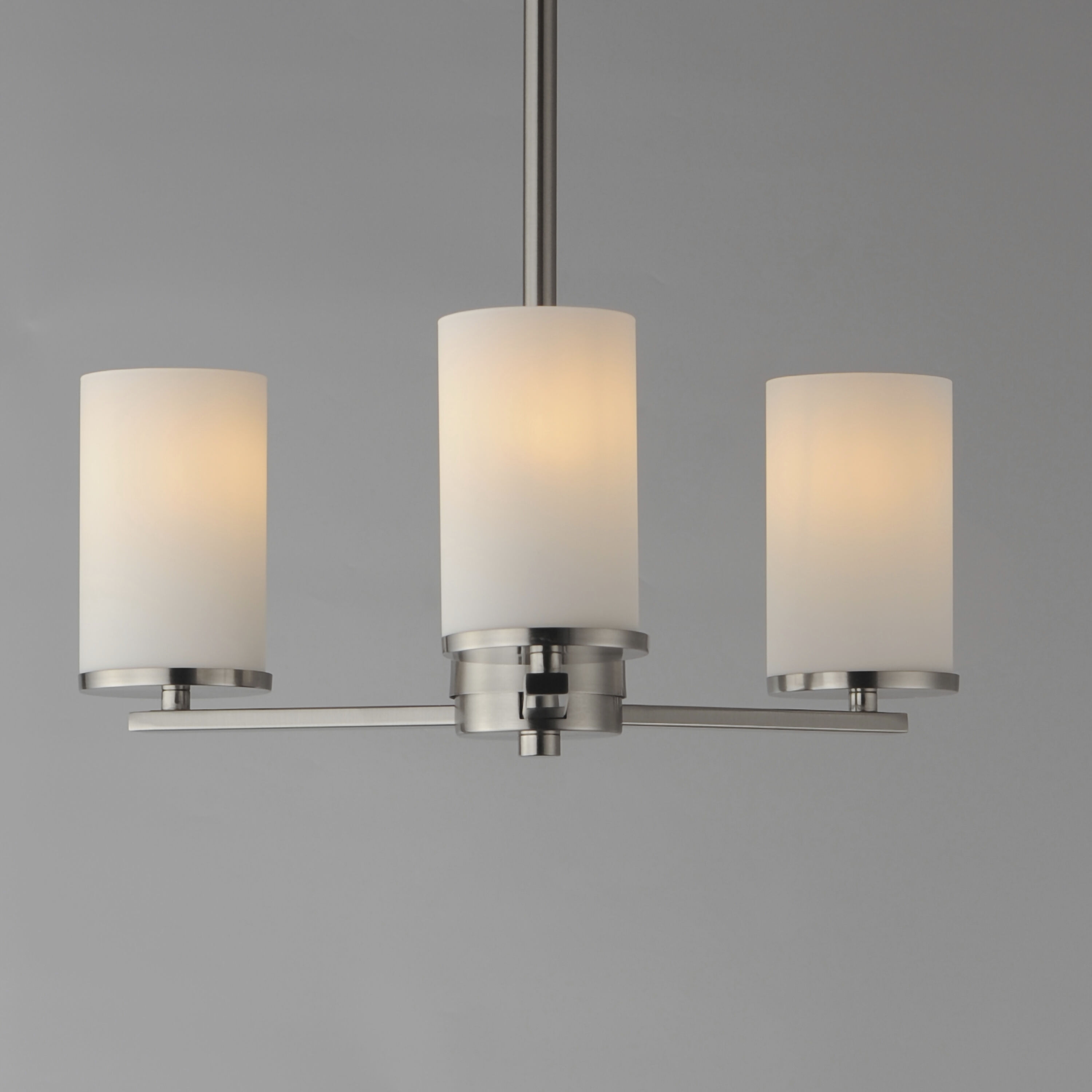 Lateral 3 Light 18 inch Satin Nickel Chandelier Ceiling Light in Satin White