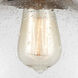 Nouveau 2 Beacon LED 12 inch Matte Black Semi-Flush Mount Ceiling Light in Seedy Glass