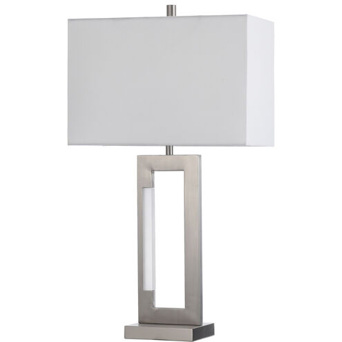 Cameron 31.5 inch 100 watt Brushed Steel Table Lamp Portable Light