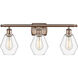 Ballston Cindyrella 3 Light 26 inch Antique Copper Bath Vanity Light Wall Light in Incandescent, Clear Glass