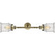 Franklin Restoration Canton 2 Light 6 inch Antique Brass Bath Vanity Light Wall Light in Incandescent, Seedy Glass, Franklin Restoration