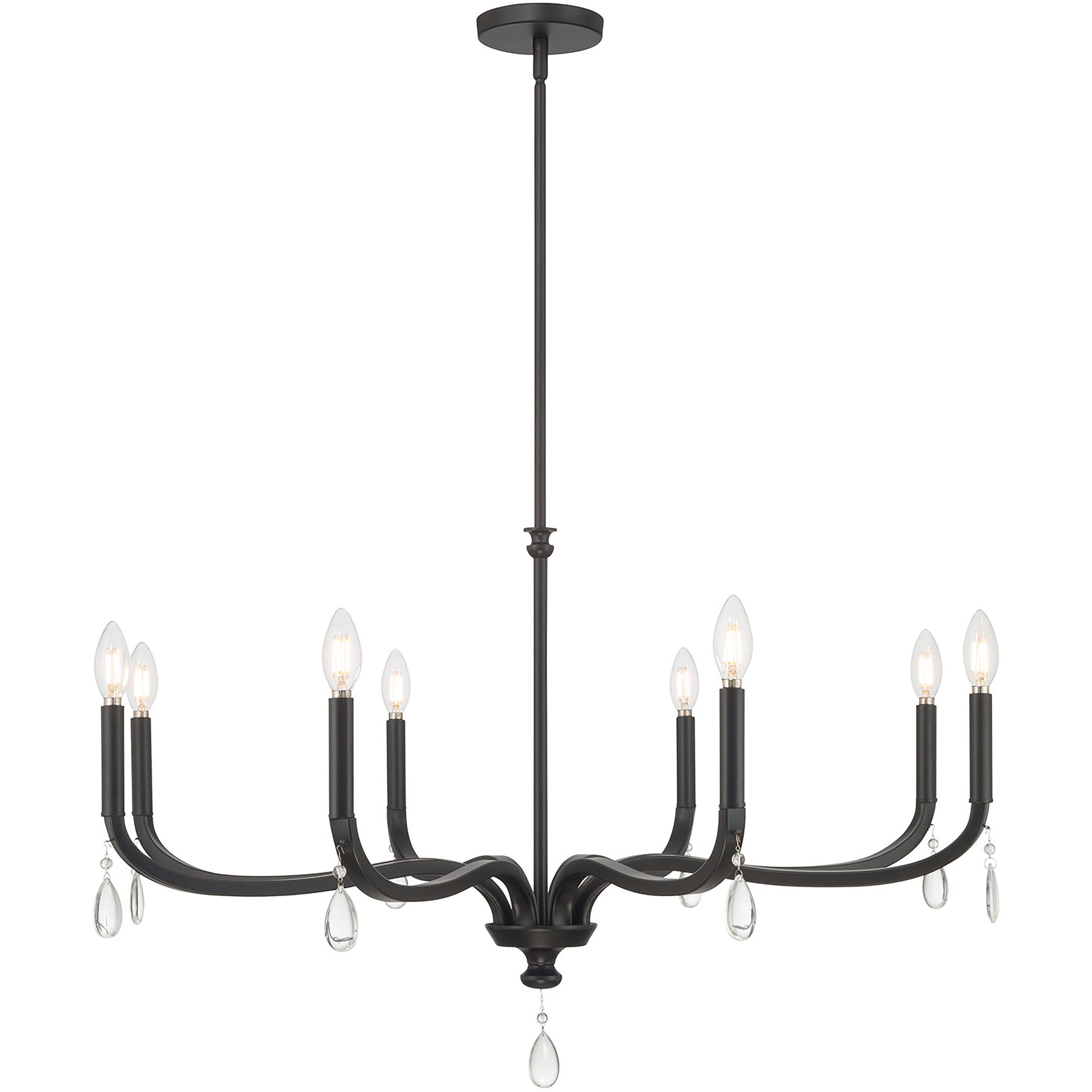 Viremont 8 Light 36 inch Matte Black Chandelier Ceiling Light