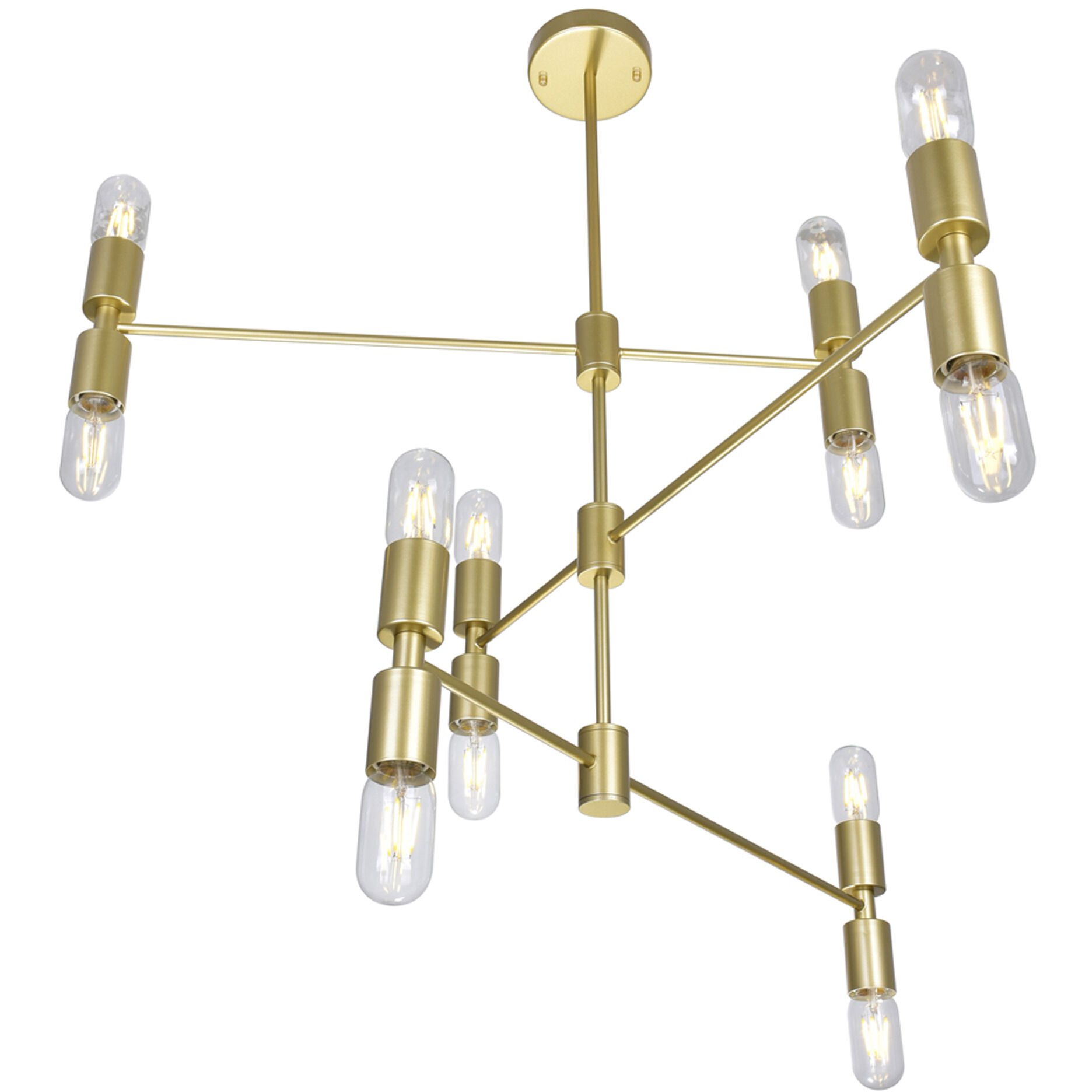 Hand Crank 12 Light 34 inch Medallion Gold Up Chandelier Ceiling Light