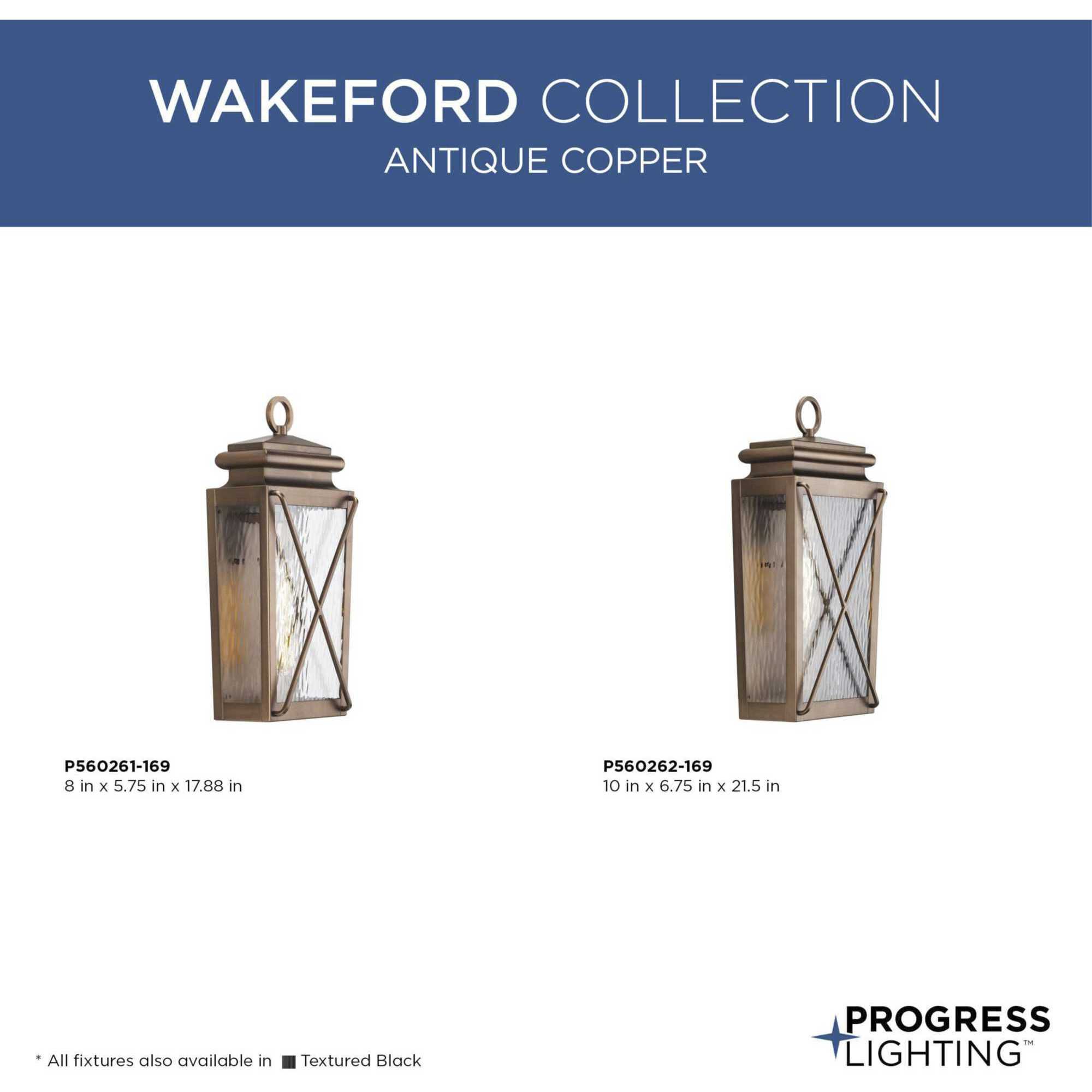 Wakeford 1 Light 22 inch Antique Copper Outdoor Wall Lantern