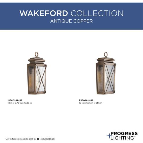 Wakeford 1 Light 18 inch Antique Copper Outdoor Wall Lantern