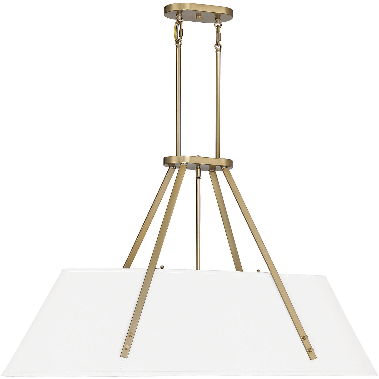 Newport 6 Light 42 inch Warm Brass Linear Chandelier Ceiling Light, Essentials