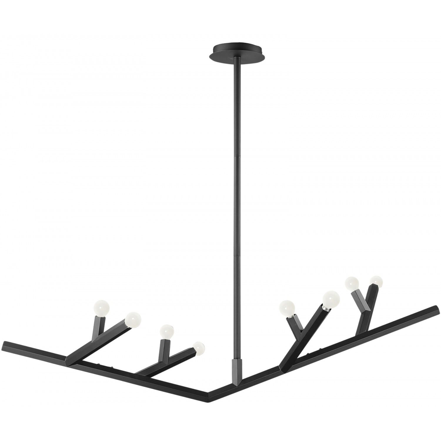 Oaks 8 Light 21 inch Black Chandelier Ceiling Light