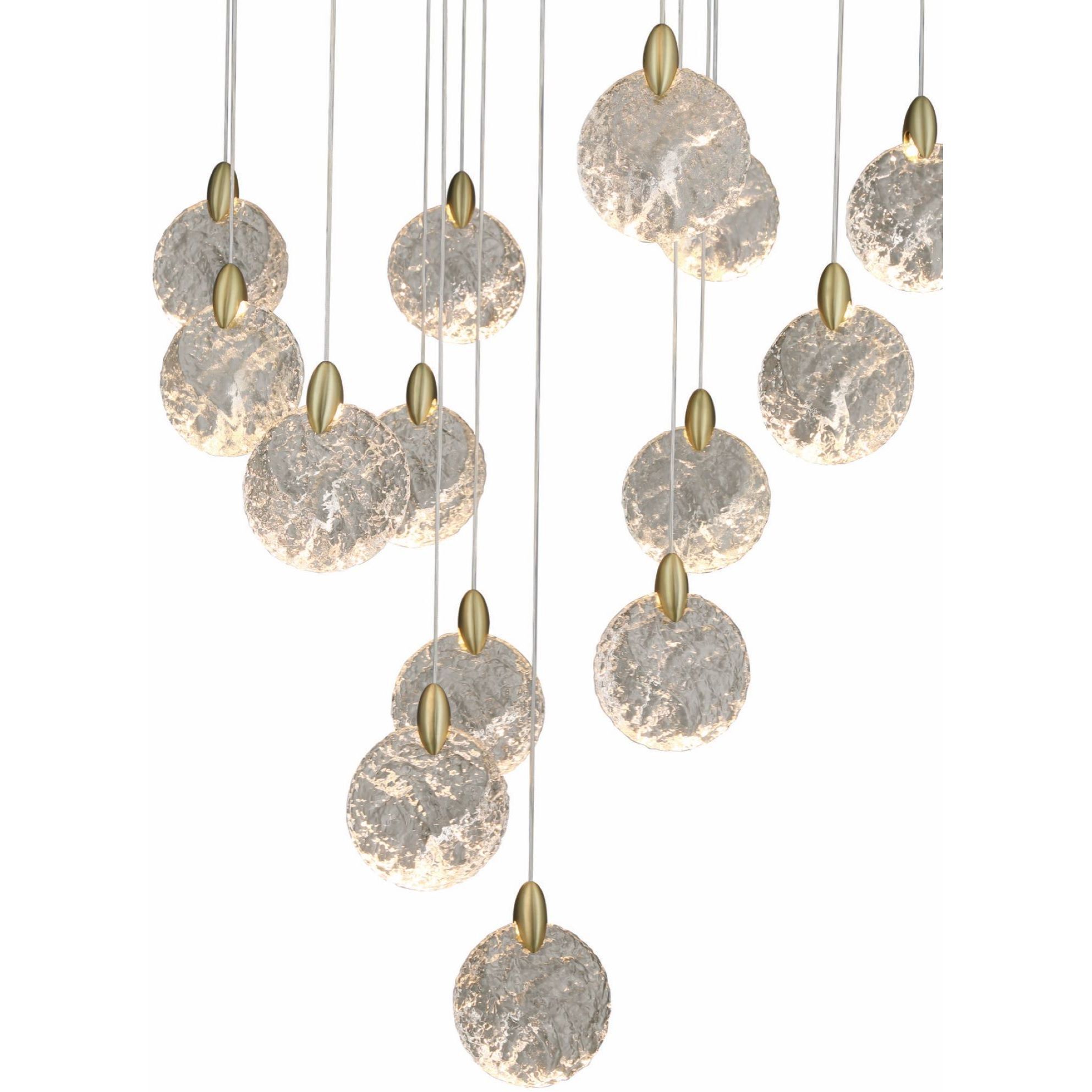 Snowflake LED 31.5 inch Matte Black and Satin Brass Chandelier Ceiling Light