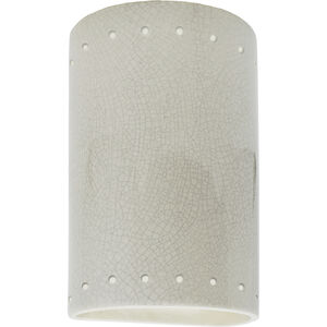 Ambiance Cylinder LED 5.75 inch White Crackle ADA Wall Sconce Wall Light, Small
