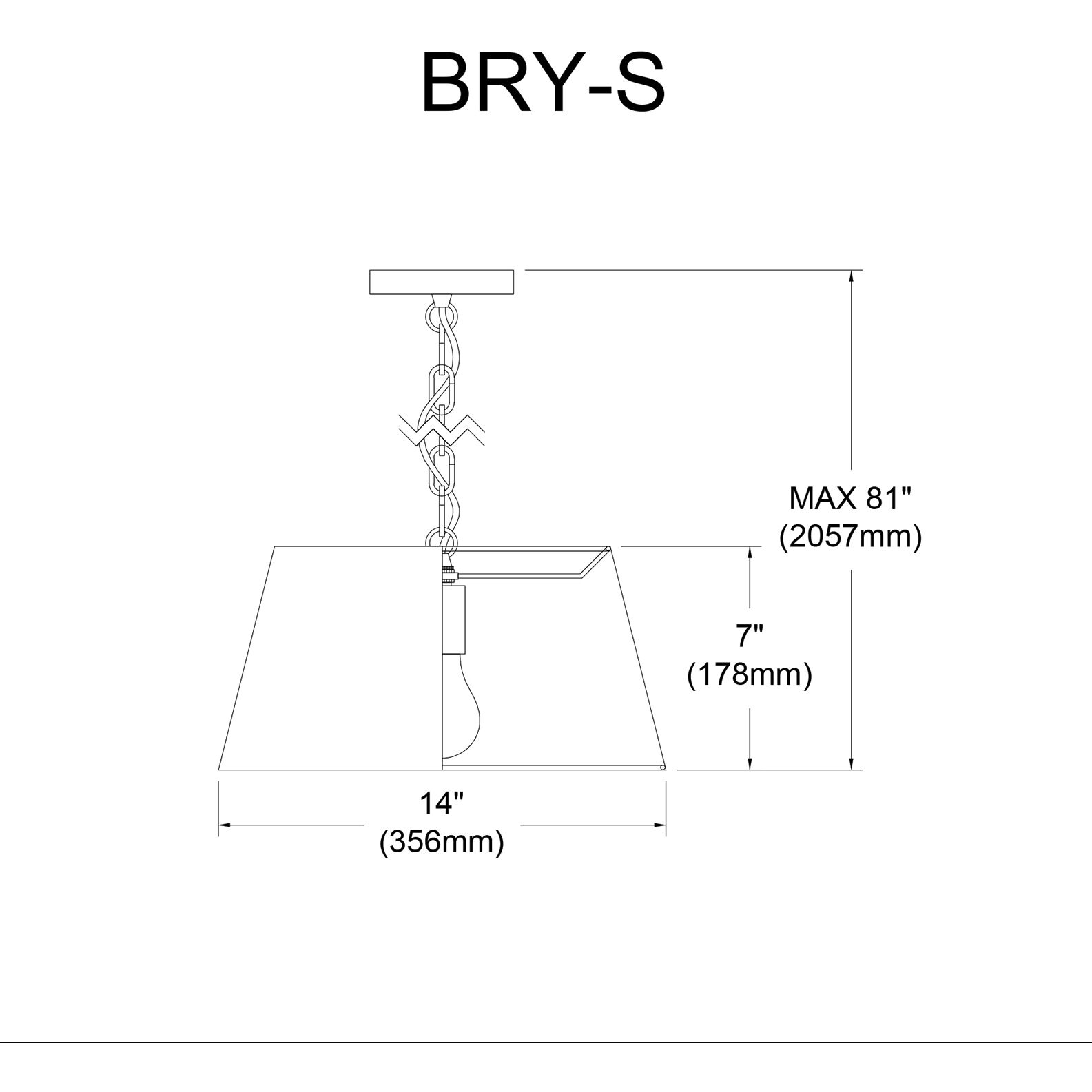 Brynn 1 Light 14 inch Black Pendant Ceiling Light in White