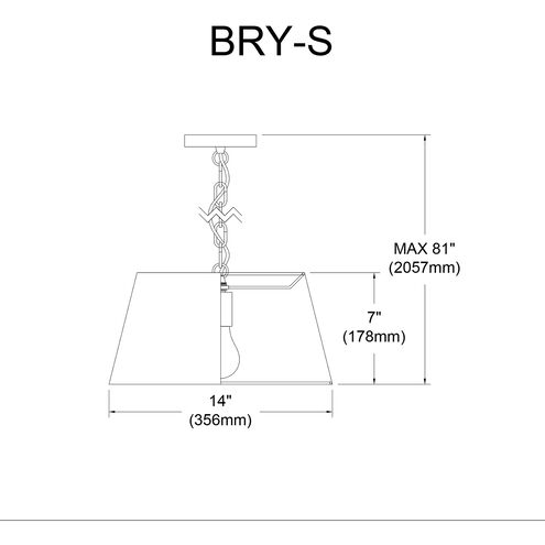 Brynn 1 Light 14 inch Black Pendant Ceiling Light in White