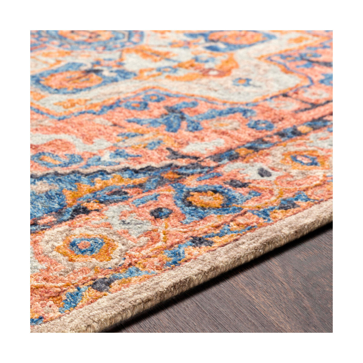 Panipat 90 X 60 inch Camel/Clay/Bright Blue/Dark Blue/Taupe/Light Gray Rugs, Rectangle