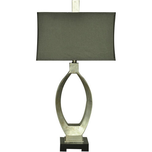Camden 32 inch 100 watt Silver Leaf Table Lamp Portable Light